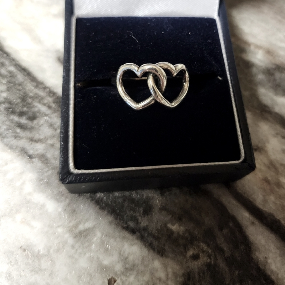 RETIRED James Avery Two Open Hearts Ring